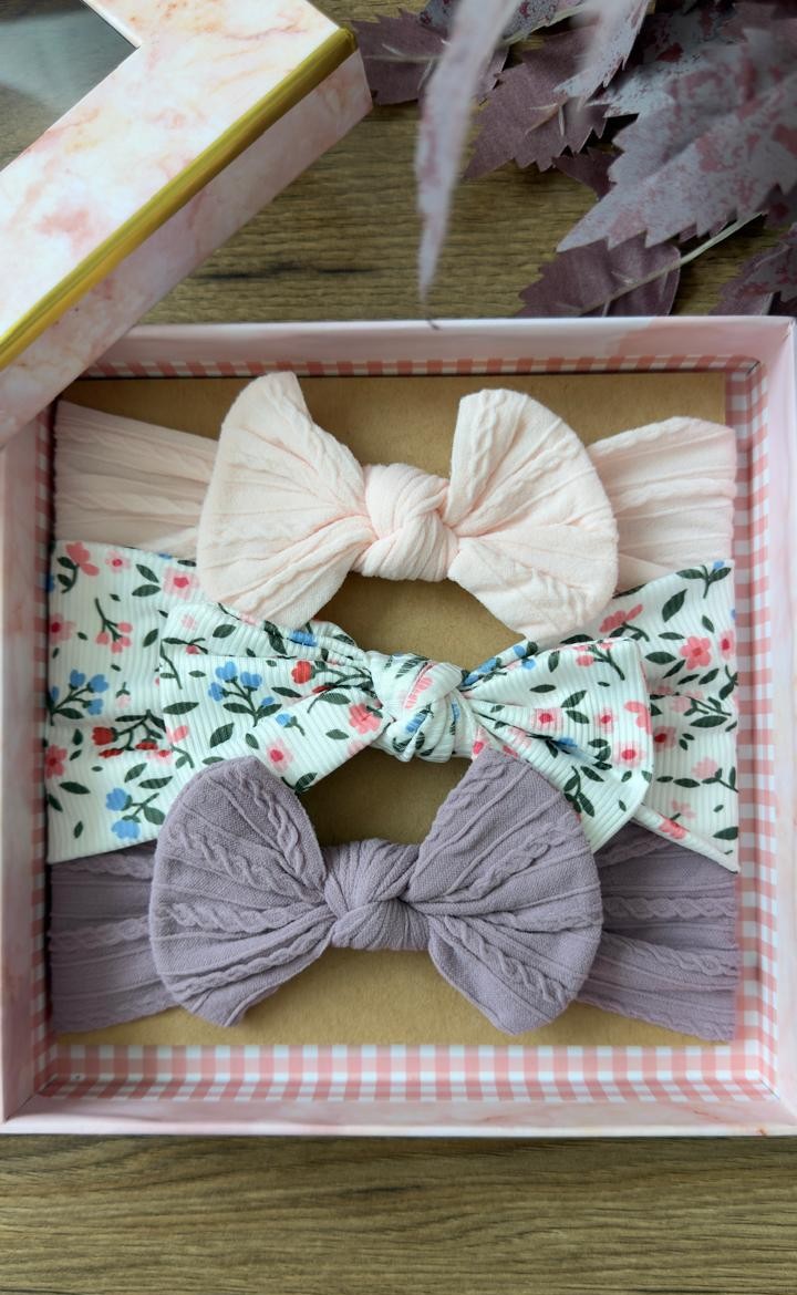 Wonder Kids - Berry Hearts Bow Headband Set