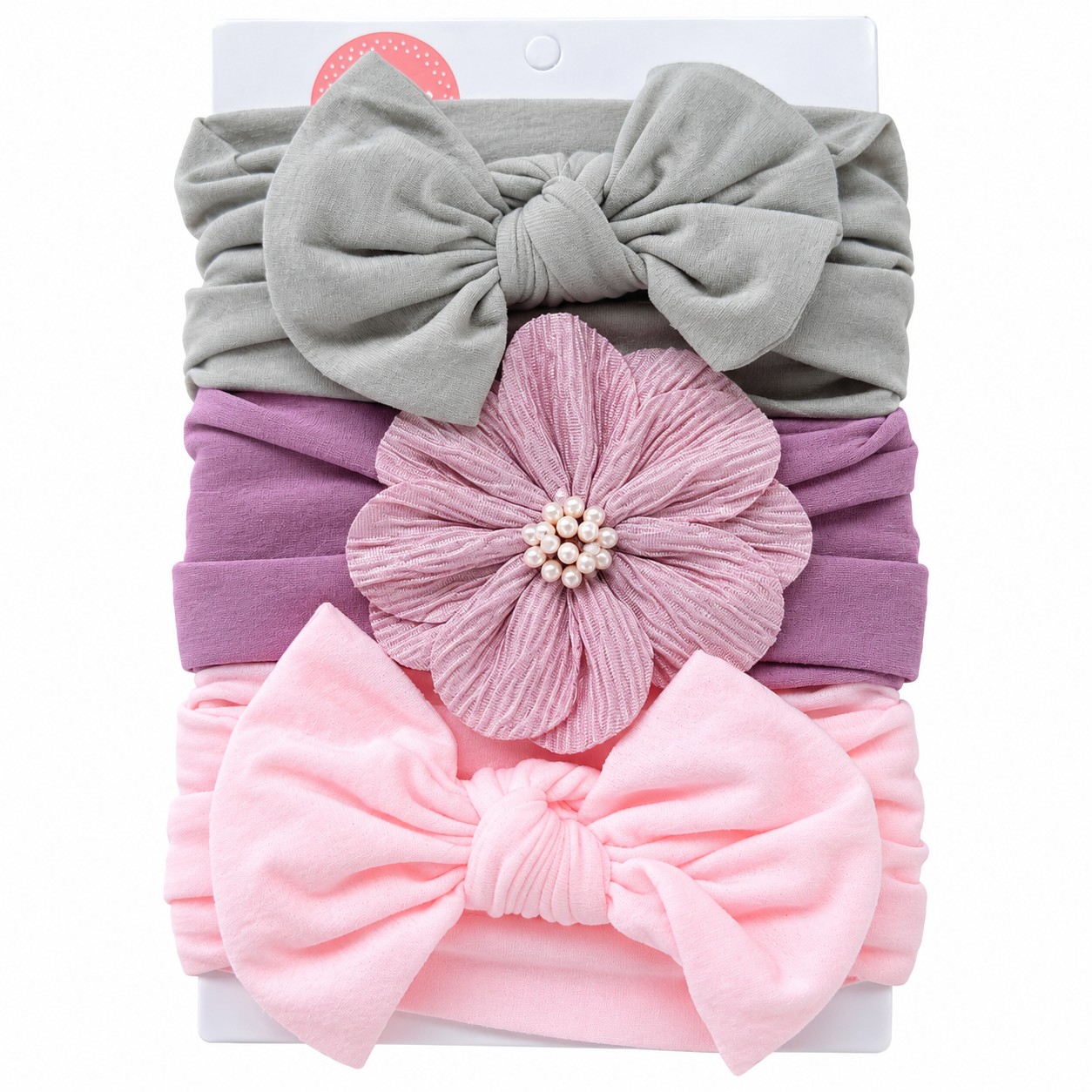 Wonder Kids - Little Bloom Baby Headband Set - Lavender - 3 Pcs