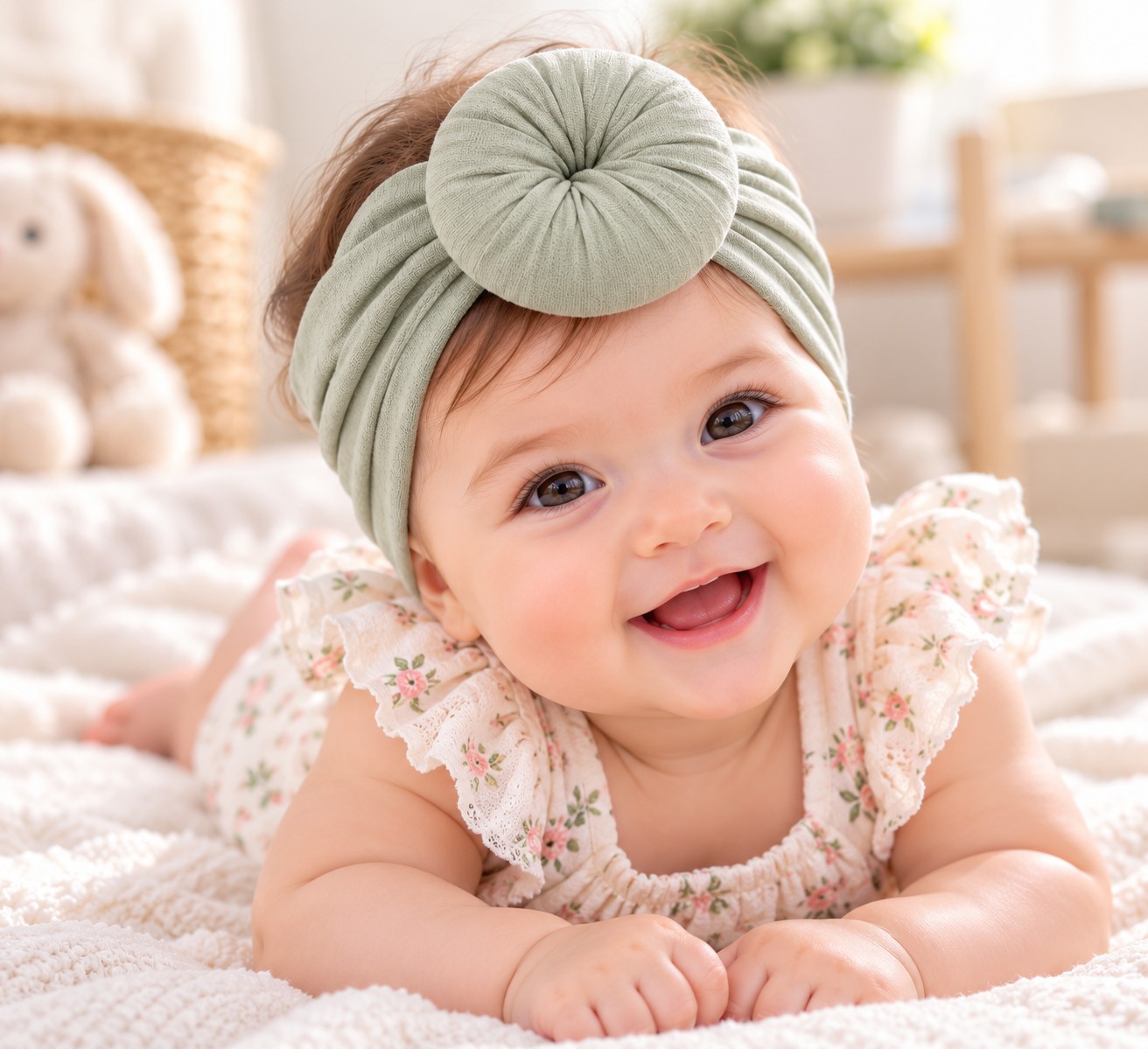Wonder Kids - Little Bloom Baby Headband Set - Baby Blue - 3 Pcs
