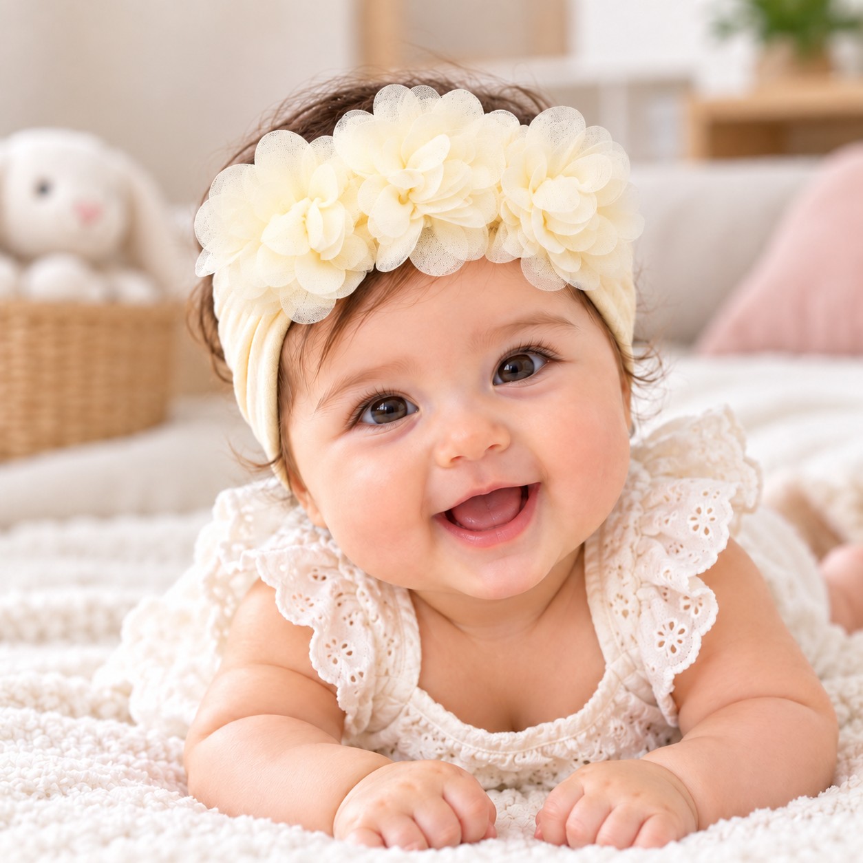 Wonder Kids - Little Bloom Baby Headband Set - Baby Blue - 3 Pcs