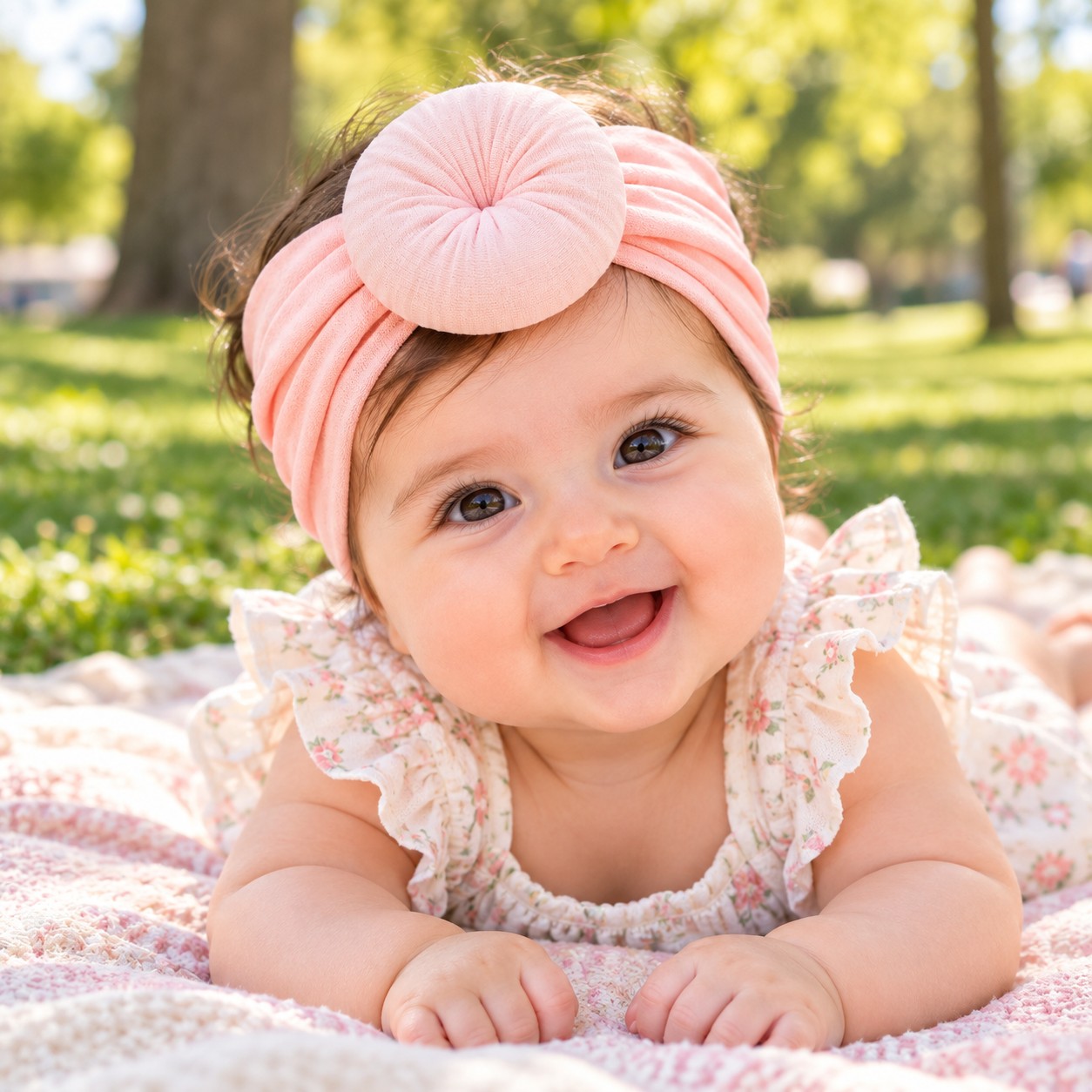 Wonder Kids Little Bloom Baby Headband Set - Peach Coral - 3 Pcs