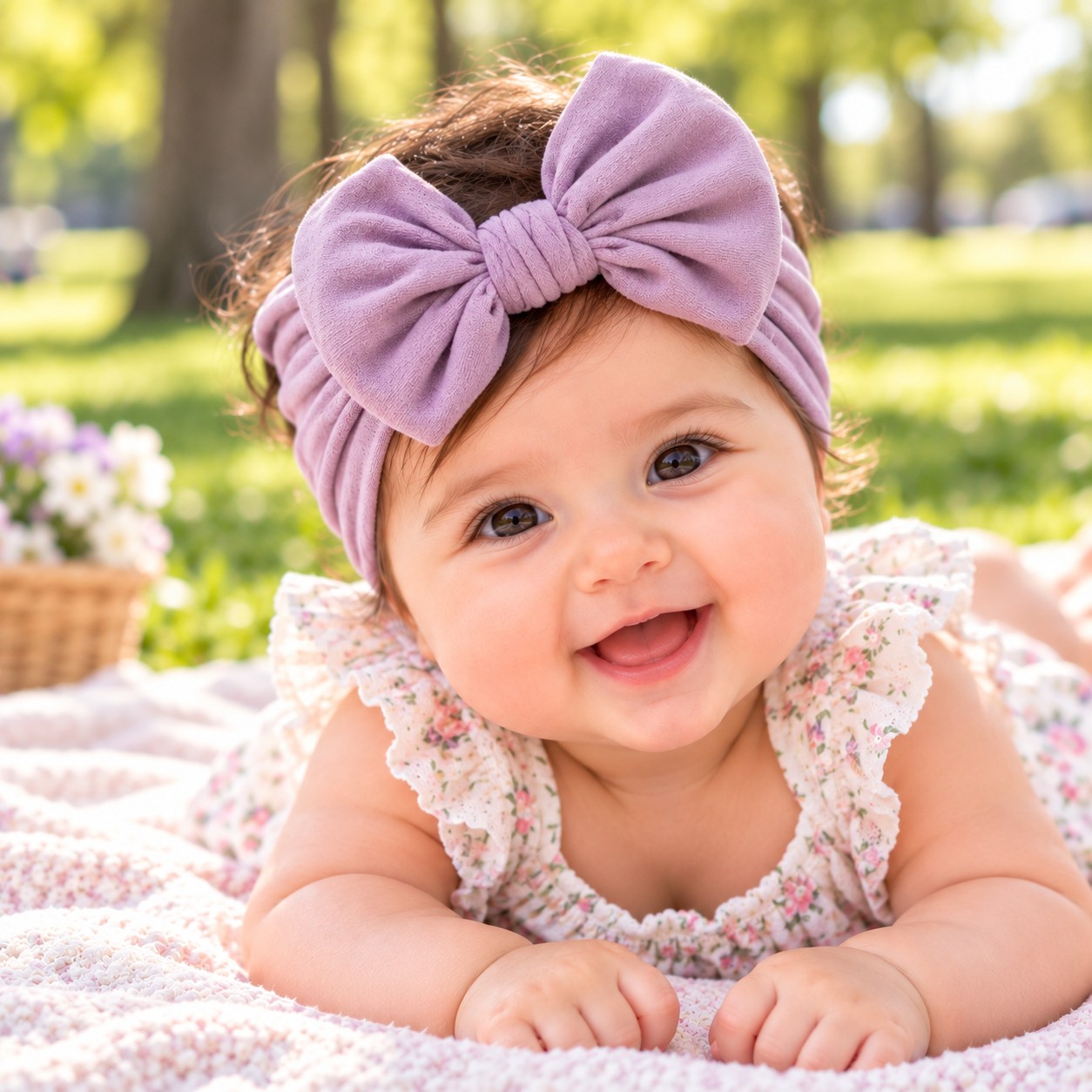 Wonder Kids Little Bloom Baby Headband Set - Peach Coral - 3 Pcs