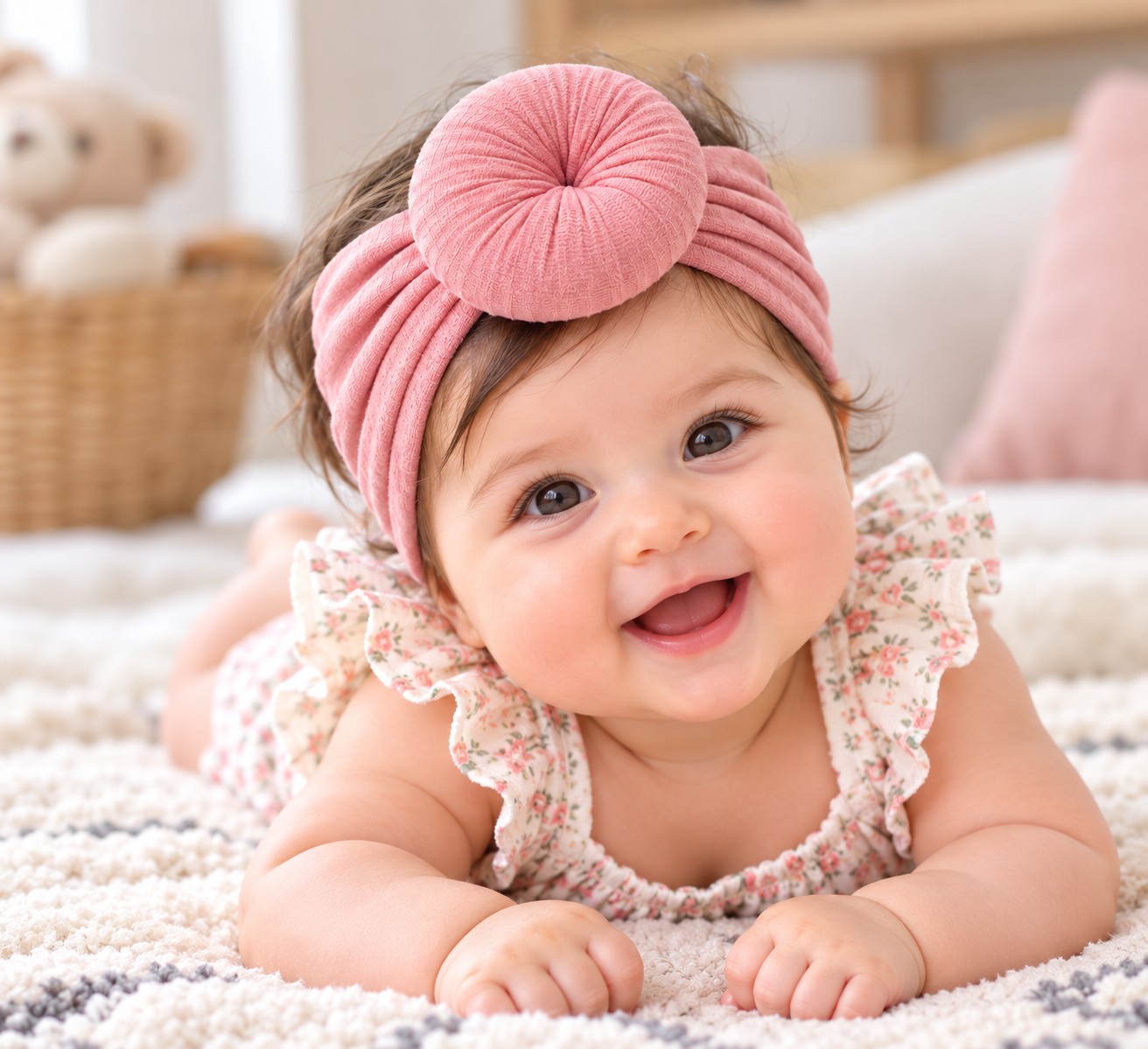 Wonder Kids - Little Bloom Baby Headband Set - Dusty Rose - 3 Pcs