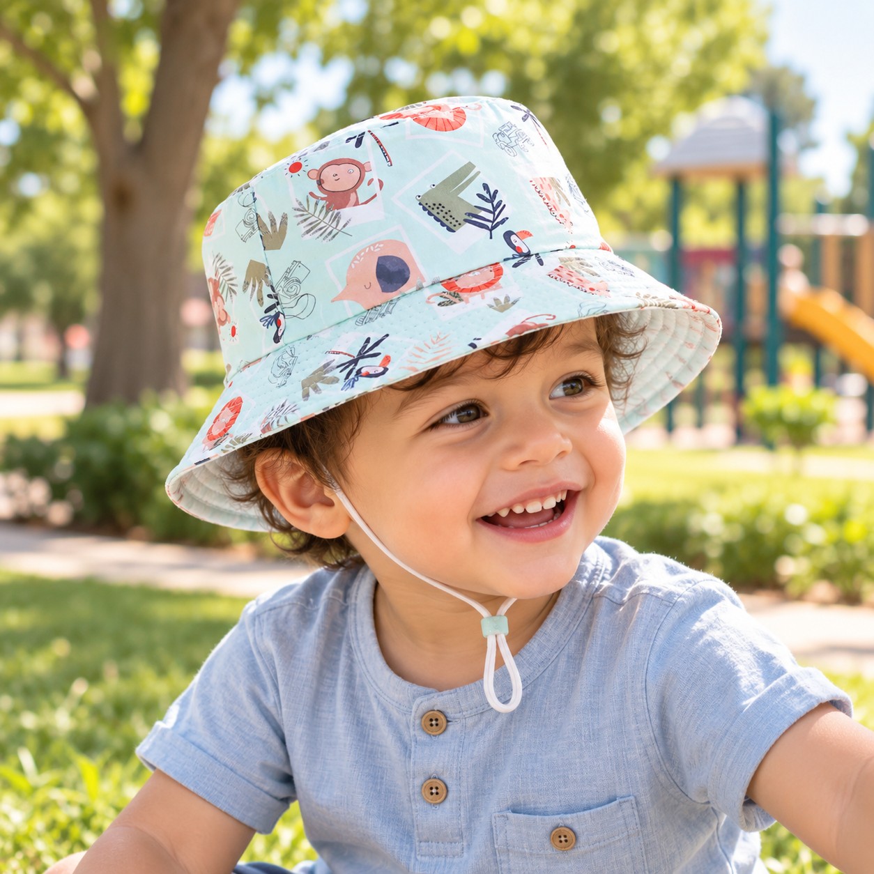 Wonder Kids - Safari Bucket Hat - Sky Blue