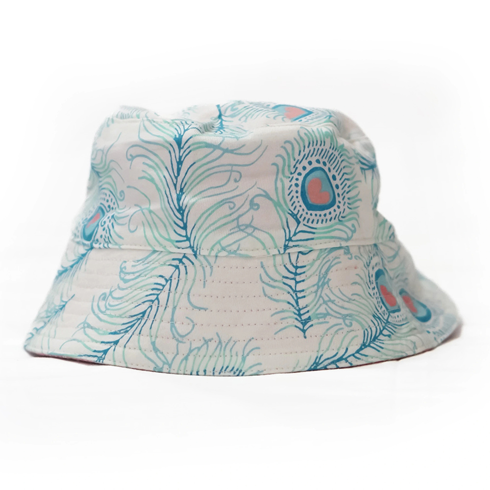 Lucy & Sam Girl's Peacock Reversible Sun Hat