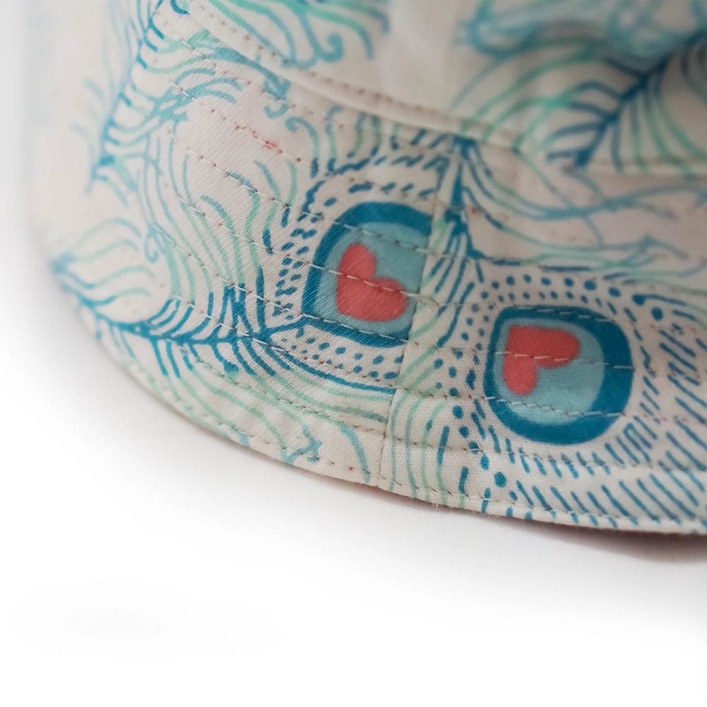 Lucy & Sam Girl's Peacock Reversible Sun Hat