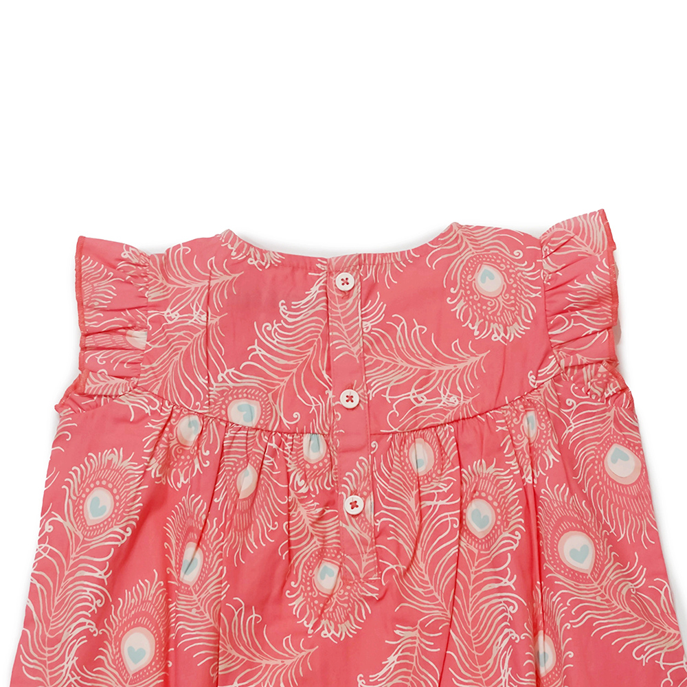 Lucy & Sam Girl's Peacock Woven Dress - Pink