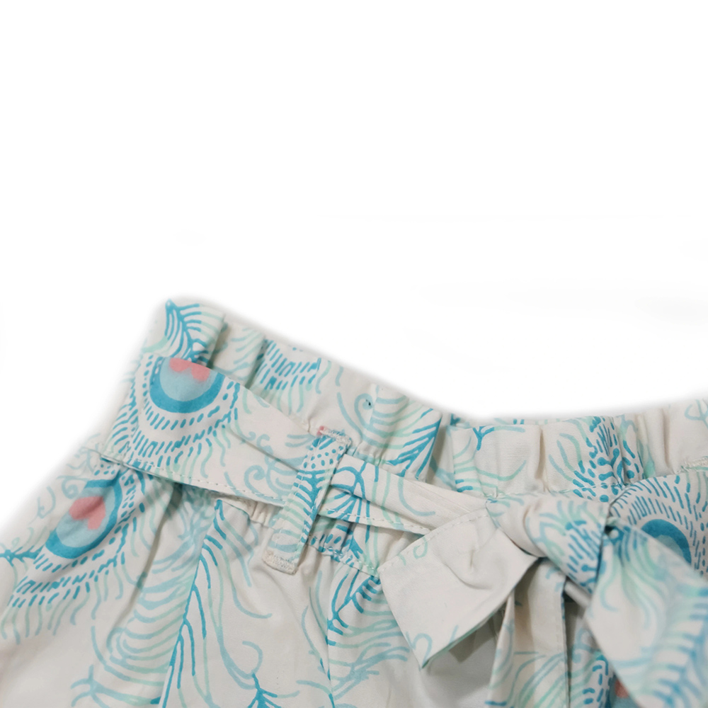 Lucy & Sam Kids Peacock Woven Shorts - White