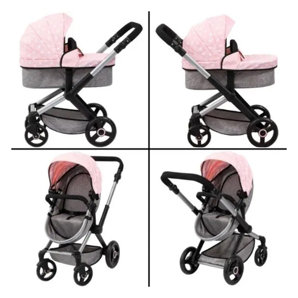 Bayer - Xeo Combi Baby Doll's Stroller Pram Set - 11 Pc Set