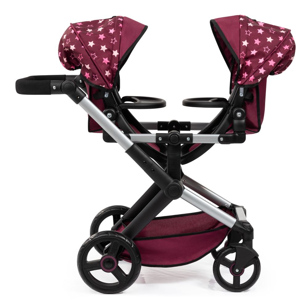 Bayer - Baby Doll Xeo Twin Pram Play Set - Burgundy