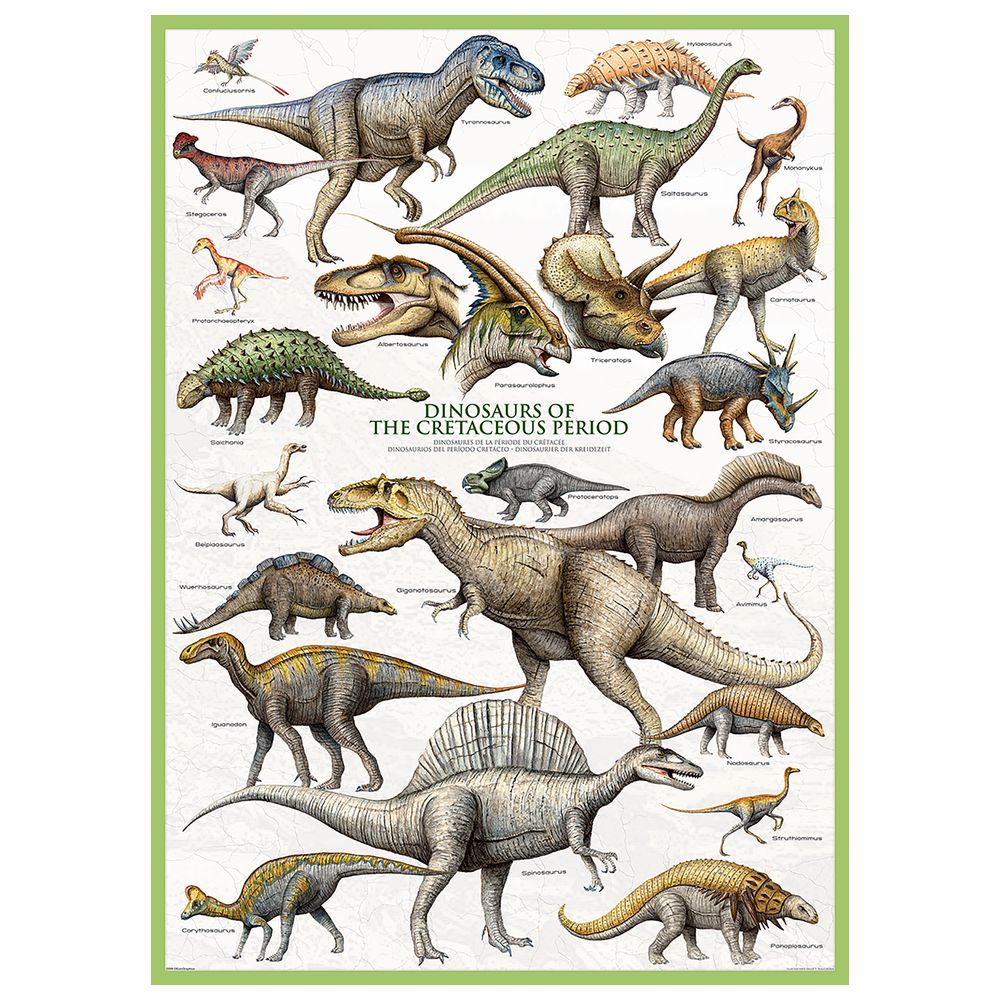 Eurographics Toys - Dinosaurs Of Cretaceous Period Puzzle Set - 1000 Pcs