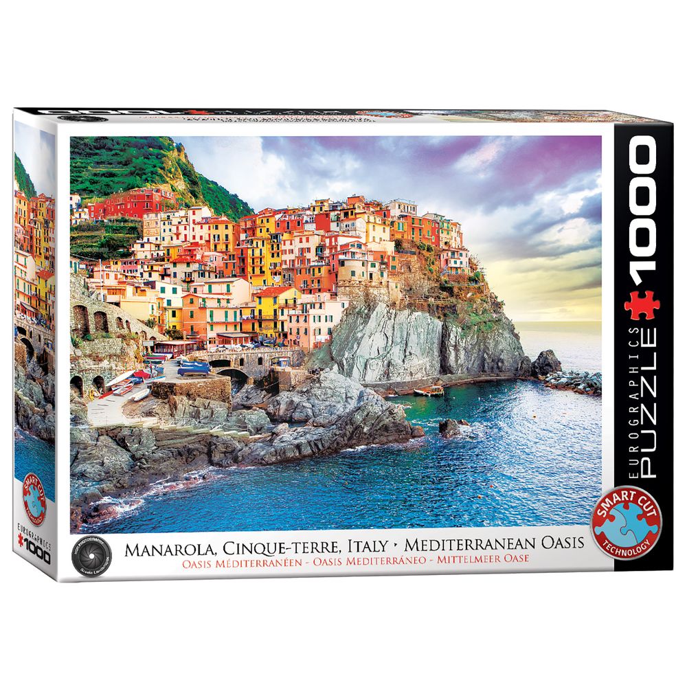 Eurographics Toys - Manarola Cinque Terre Italy Mediterranean Oasis Puzzle Set - 1000 Pcs