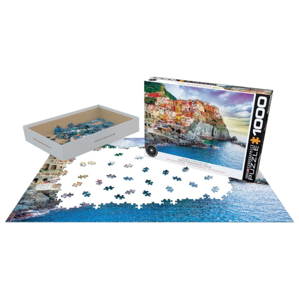 Eurographics Toys - Manarola Cinque Terre Italy Mediterranean Oasis Puzzle Set - 1000 Pcs