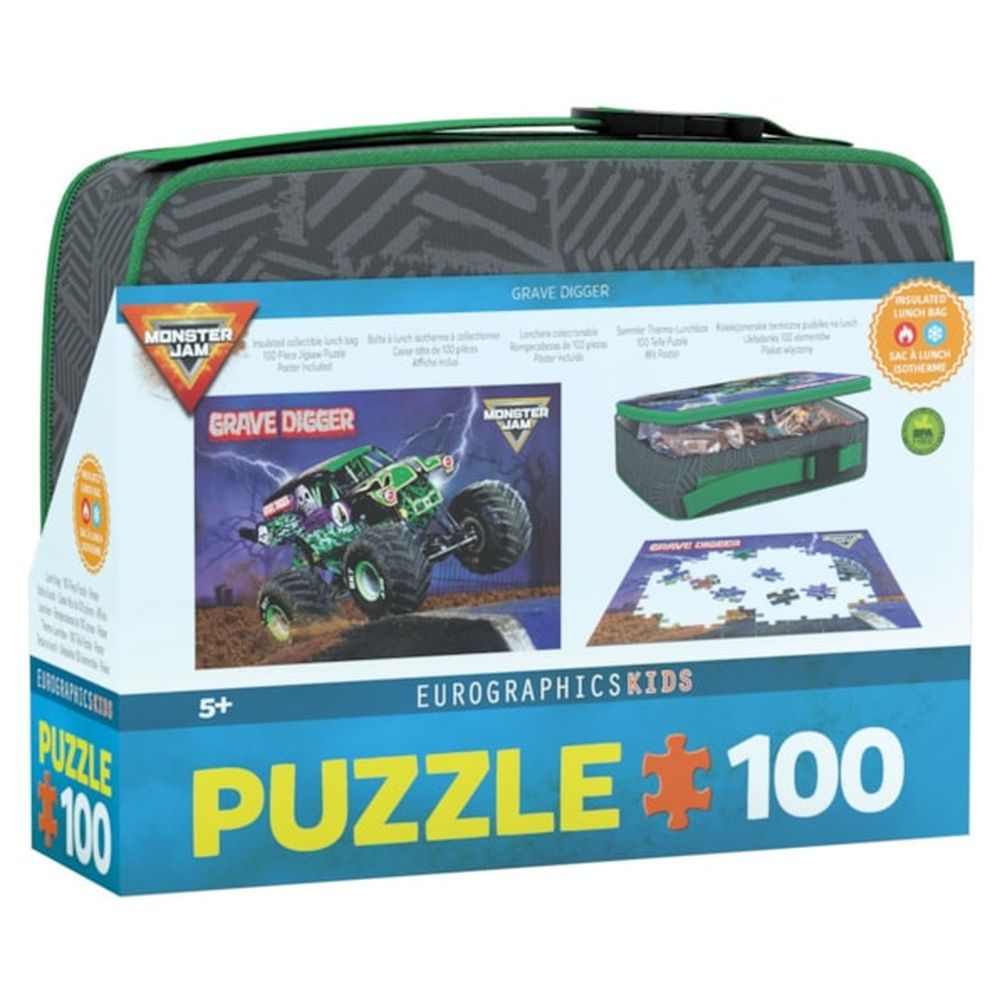 Eurographics Toys - Monster Jam Grave Digger Puzzle Set In Lunch Bag - 100 Pcs