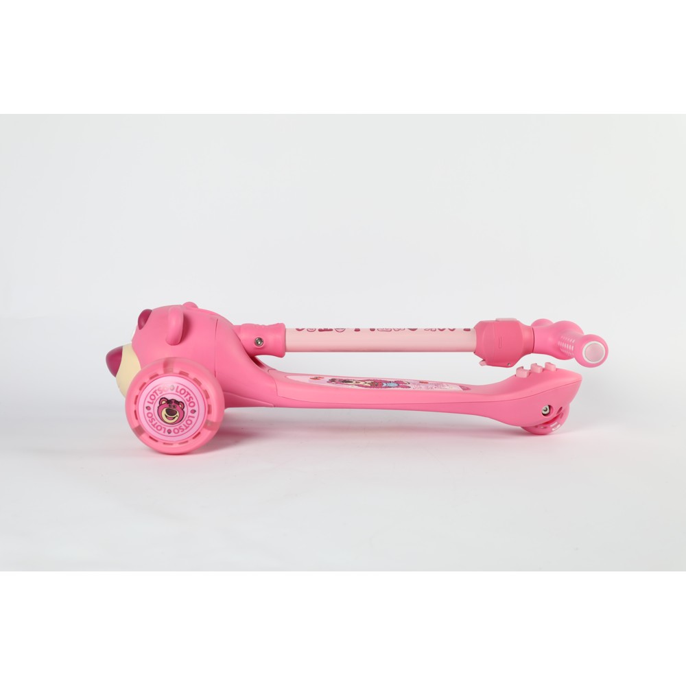 Disney - Lotso 3D Head Foldable Twist Manual Scooter - Pink