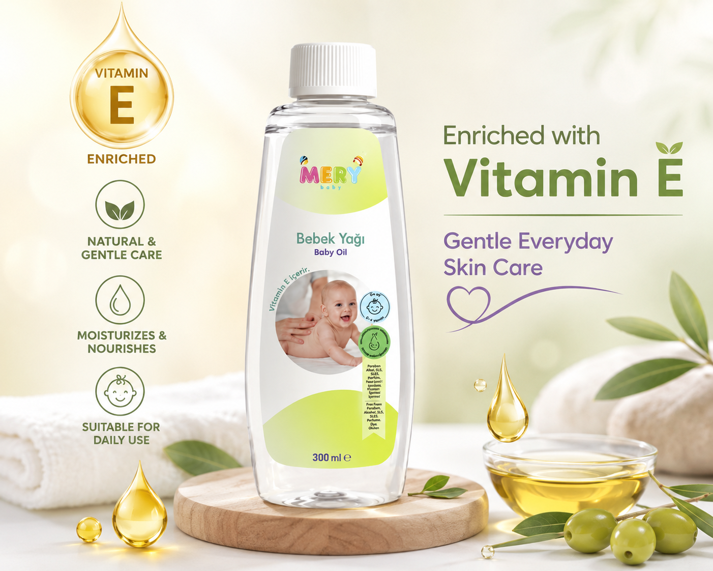 Mery Baby - Natural Tear-Free Baby Shampoo - 750 ml