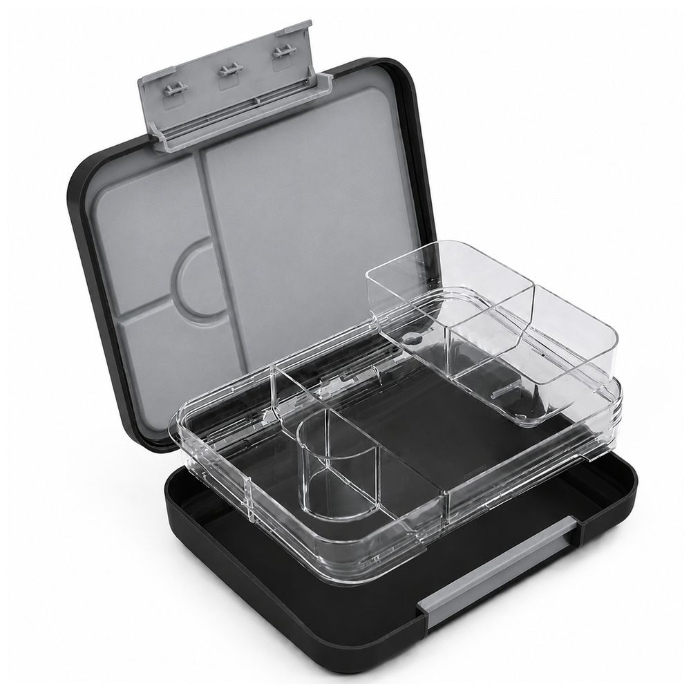 Starmarz - 6-Compartment Bento Glitter Lunch Box - Black