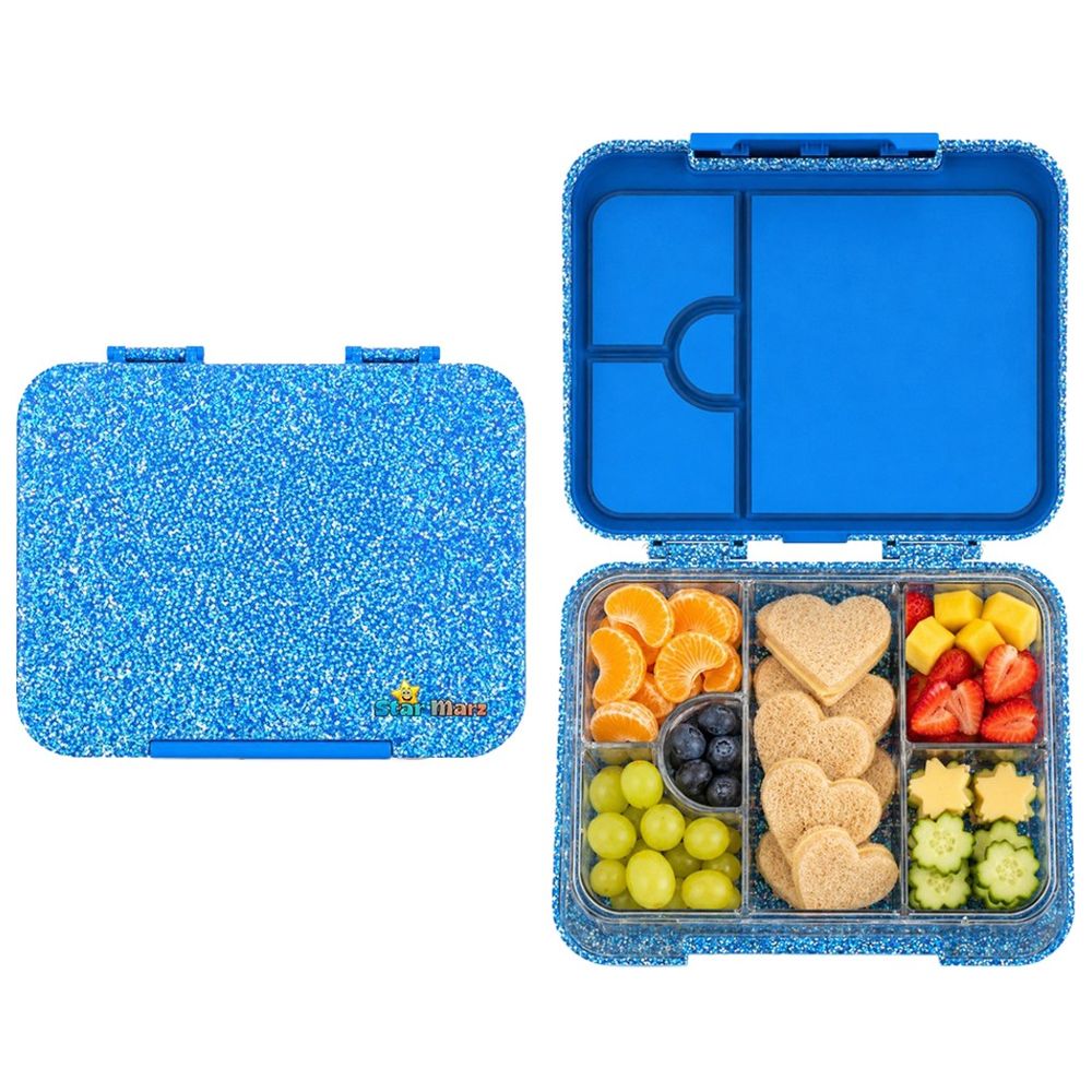 Starmarz - 4-6 Compartments Unicorn Bento Glitter Lunch Box - Blue - 1195 ml