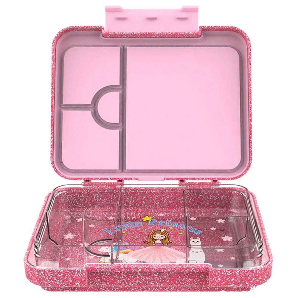 Starmarz - 4-6 Compartments Little Princess Bento Glitter Lunch Box - Pink - 1195 ml