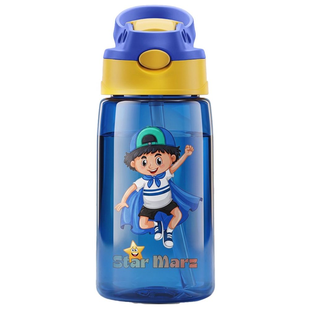 Starmarz - Boy's Anti-Leak Cartoon Design Sipper Water Bottle - Blue - 480 ml