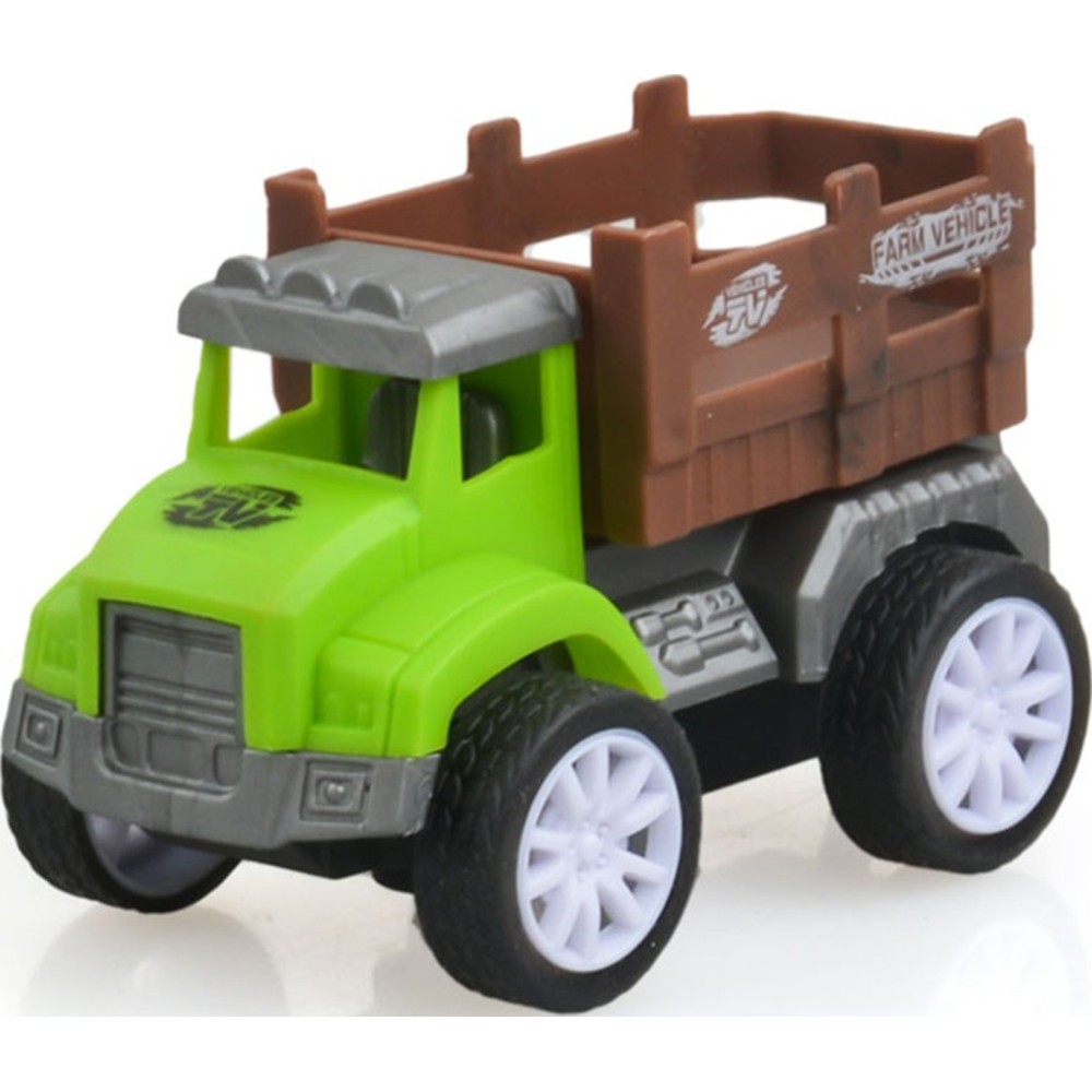 Kikibebe - Friction Truck With 3 Pull-Back Farmer Vehicles - Green