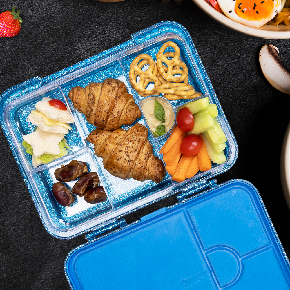 Cocobee - 6-Compartment Shark Bento Lunch Box - Blue