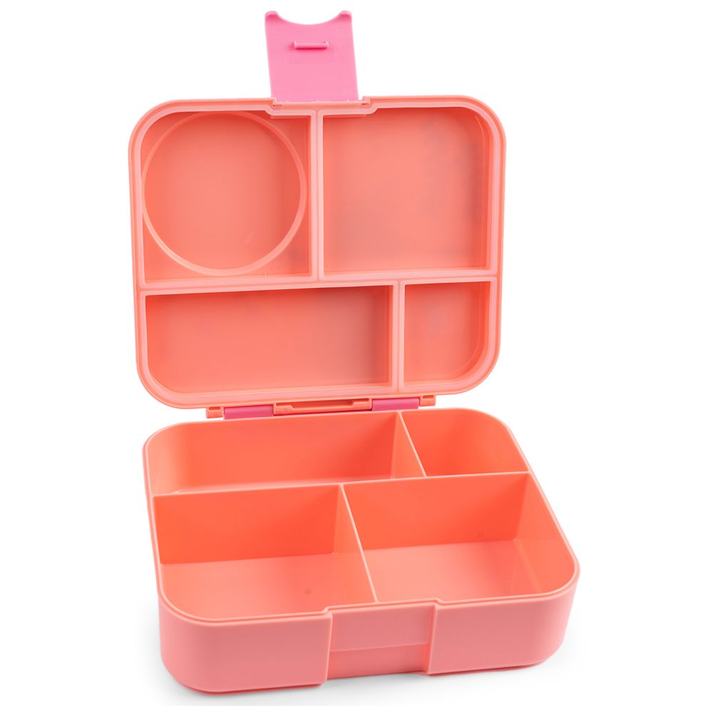 Cocobee - 4-Compartment Whale Tritan Bento Lunch Box With Food Jar - Pink - 1.67 L