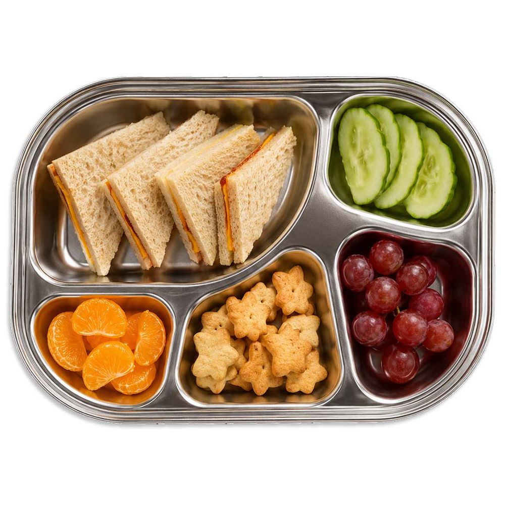 Cocobee - 5-Compartment Oval Lunch Box With Clasp Lock