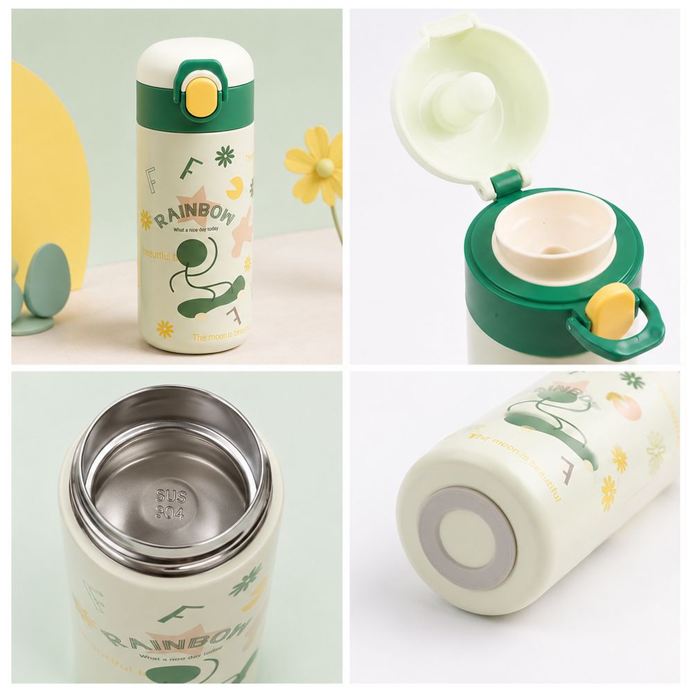 Cocobee - Kids Insulated Stainless Steel Water Bottle - Green - 500 ml