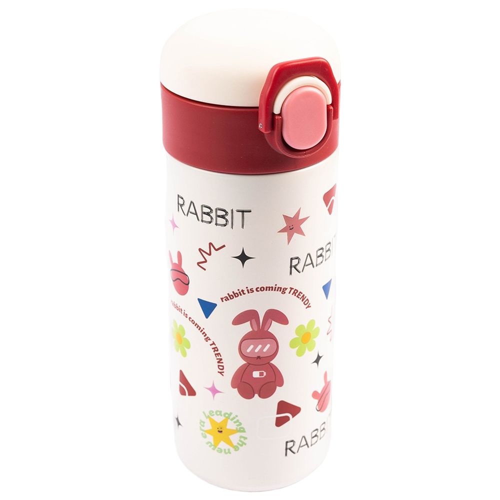Cocobee - Kids Rabbit Insulated Stainless Steel Water Bottle - Red - 500 ml