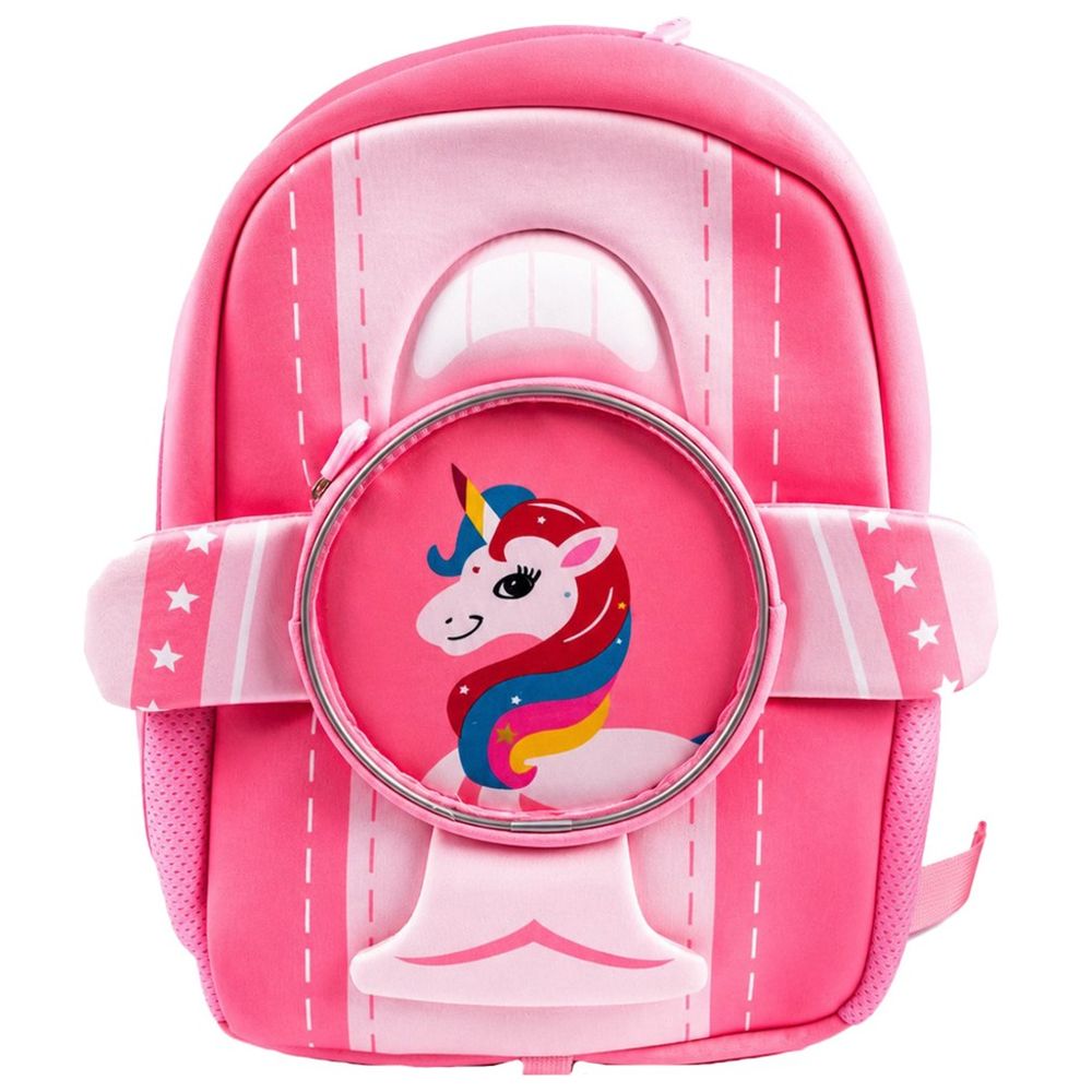 Cocobee - Aeroplane Style Unicorn Printed Backpack - Pink