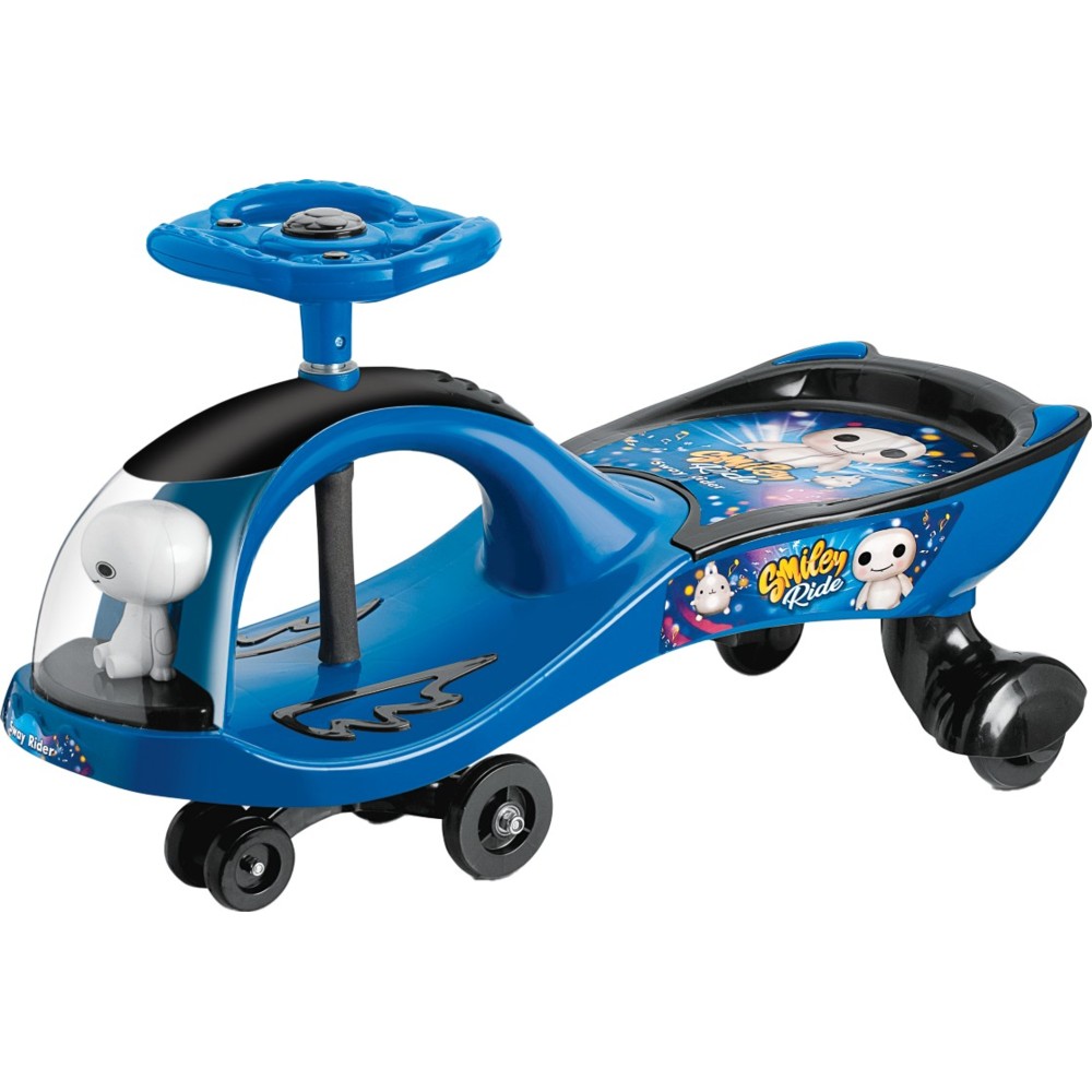 Urban Tots - Kids Smily Swing Ride-On Car With Music And Horn Steering - Color May Vary - 1 Pc