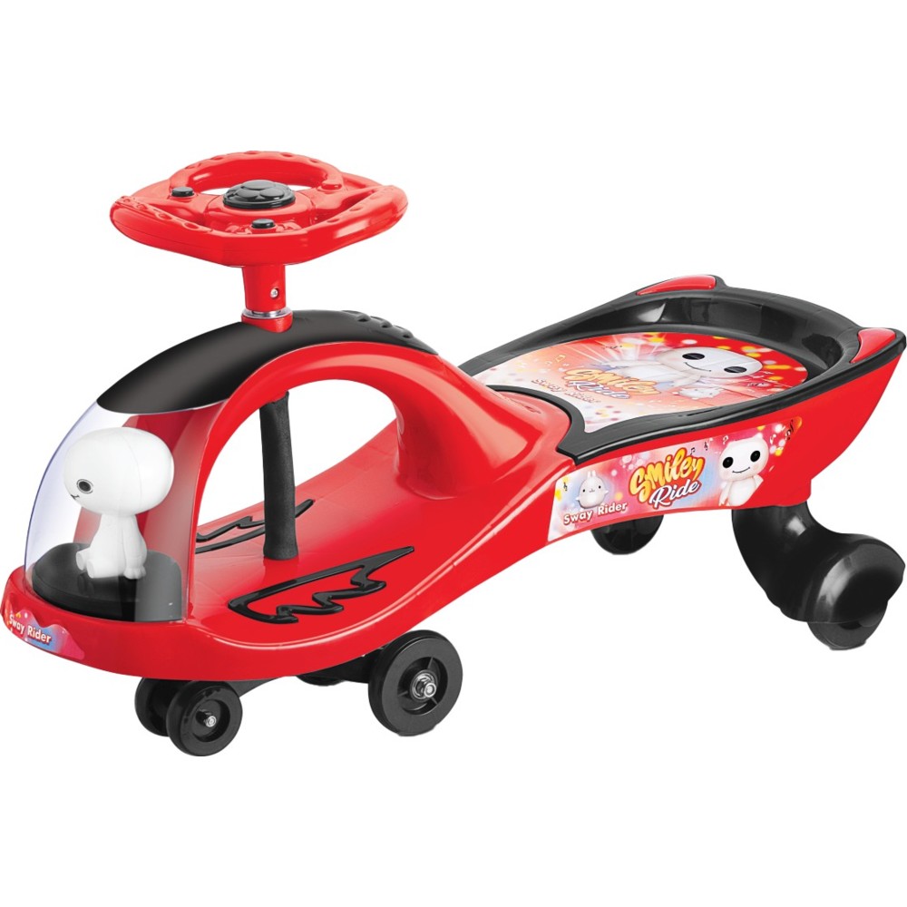 Urban Tots - Kids Smily Swing Ride-On Car With Music And Horn Steering - Color May Vary - 1 Pc