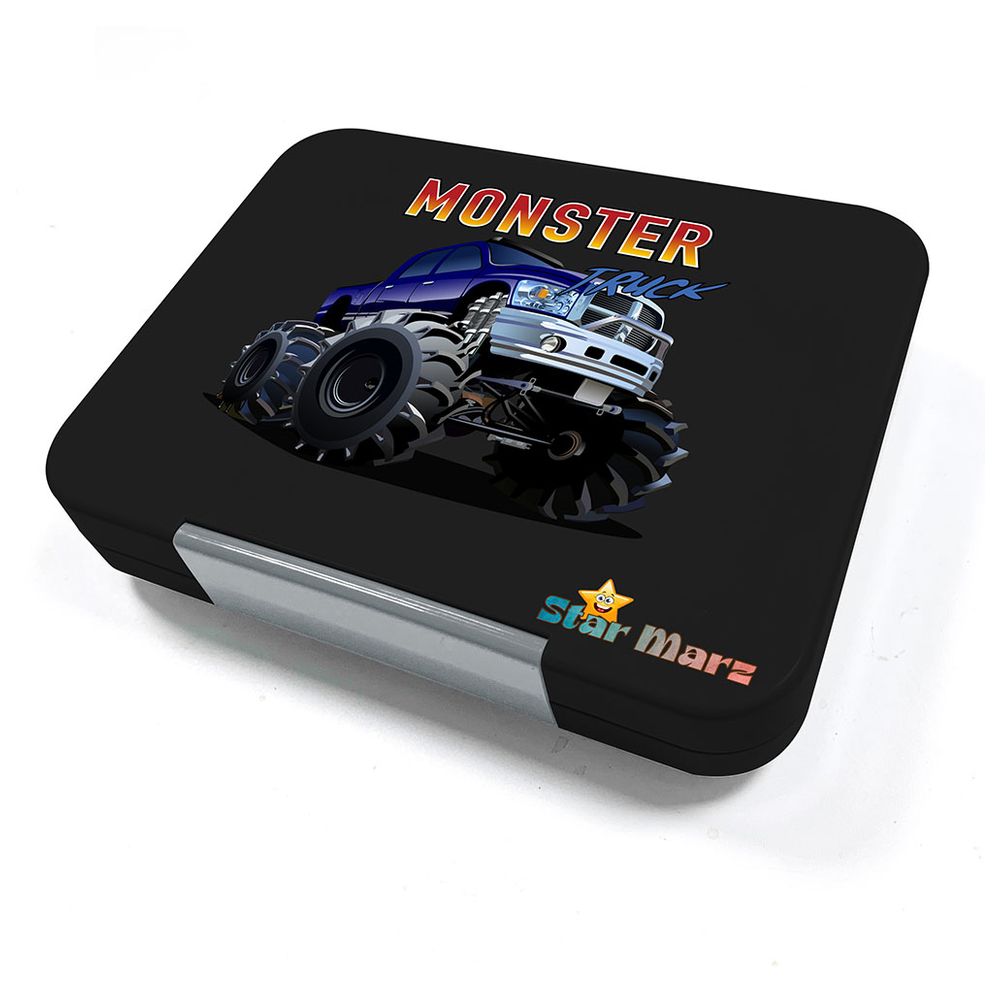 Starmarz - 4-6 Compartments Bento Glitter Lunch Box - Monster Black - 1195 ml