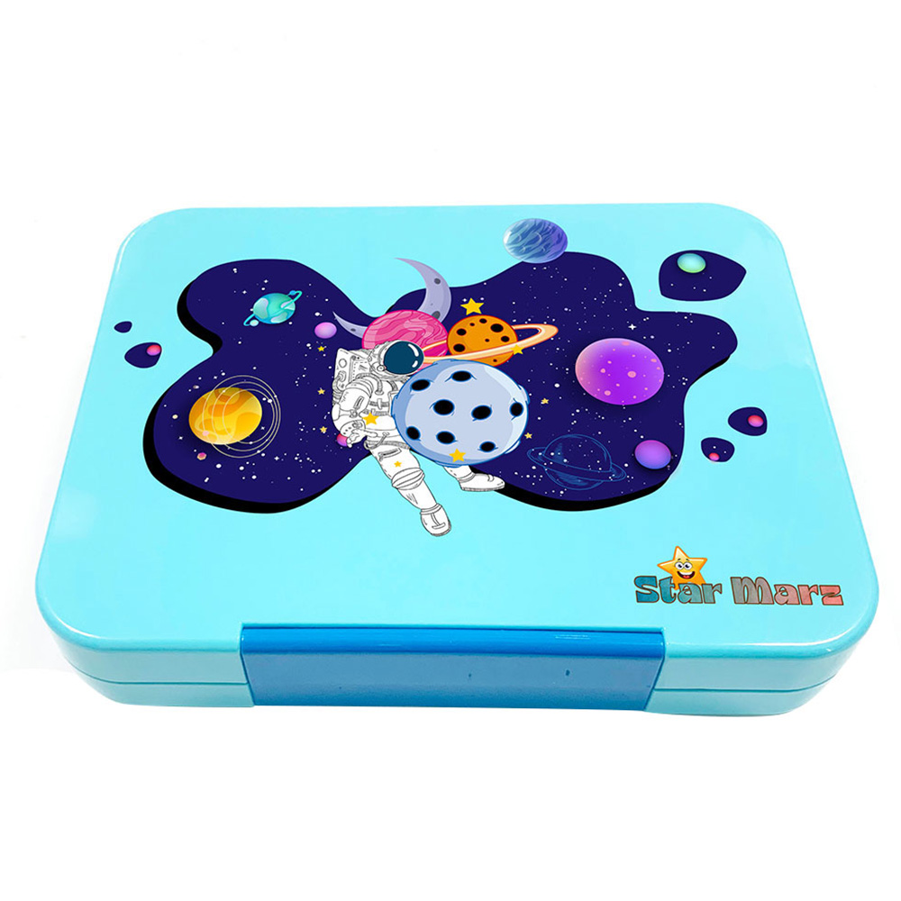 Starmarz - 4-6 Compartments Bento Glitter Lunch Box - Space Blue - 1195 ml