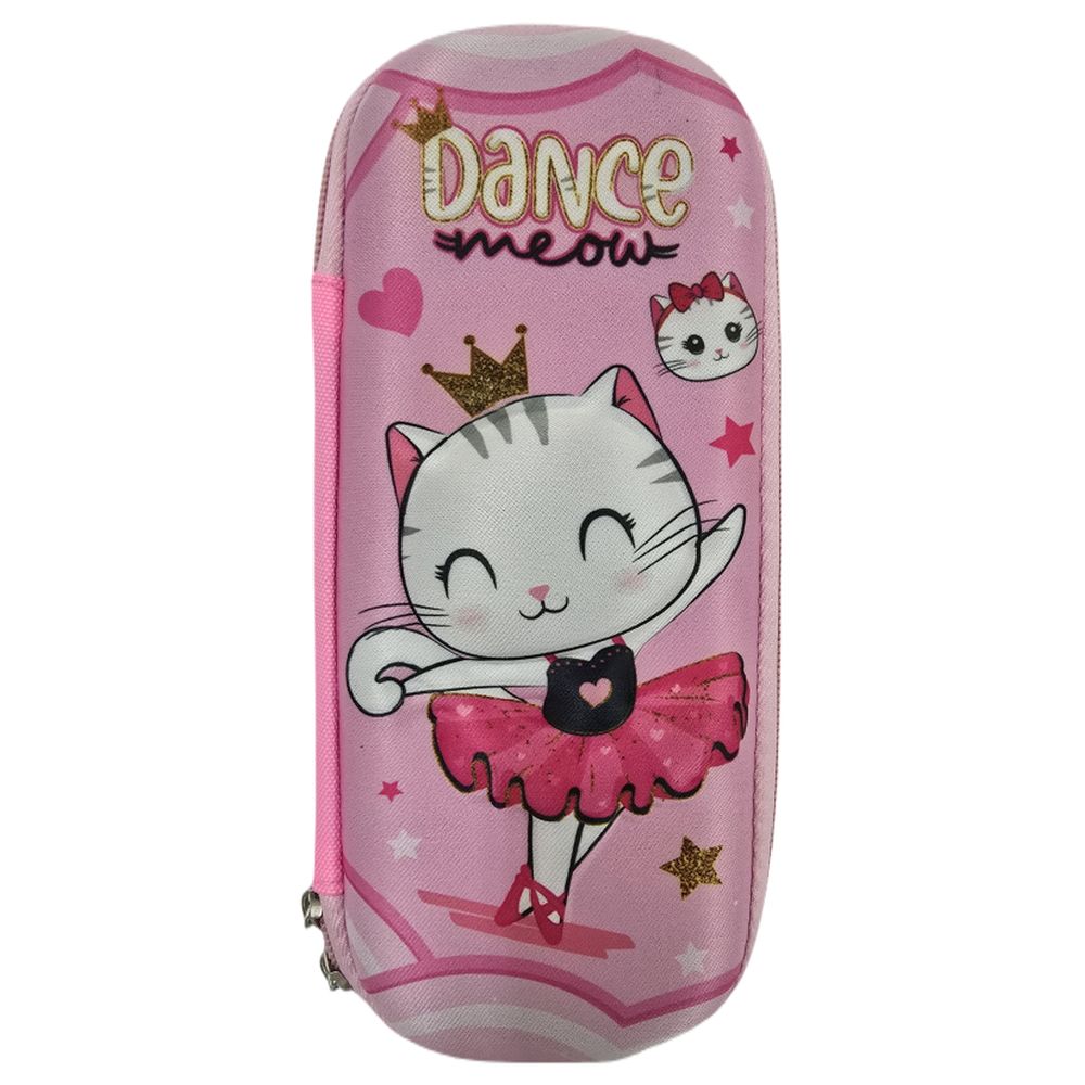 Cocobee - Dance Meow Pencil Case With Mesh Pocket - Pink