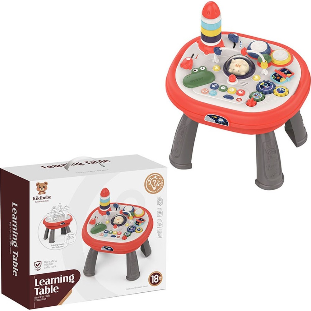 Kikibebe - Meow Meow Multi-Functional Double-Sided Puzzle Game Table - Red