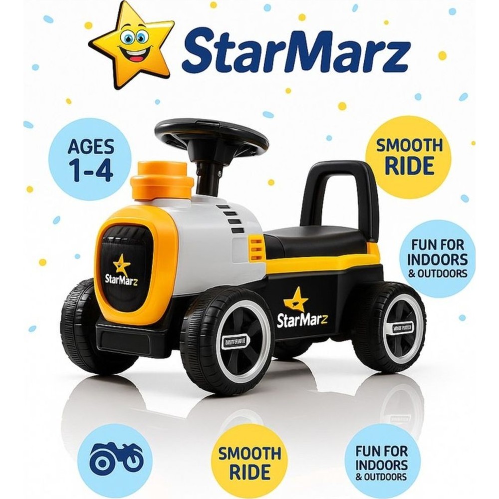 Starmarz - Kids Foot-To-Floor Ride-On Tractor - Yellow/Black