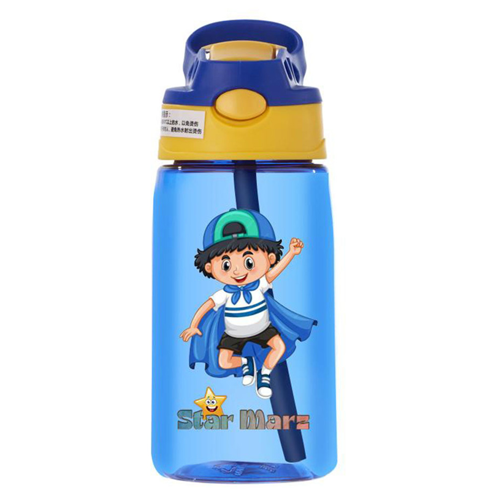 Starmarz - Girls Anti-Leak Sipper Water Bottle - Blue - 480 ml