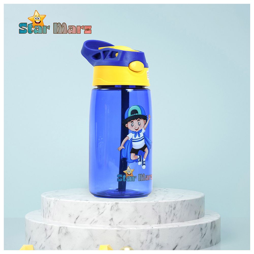 Starmarz - Girls Anti-Leak Sipper Water Bottle - Blue - 480 ml