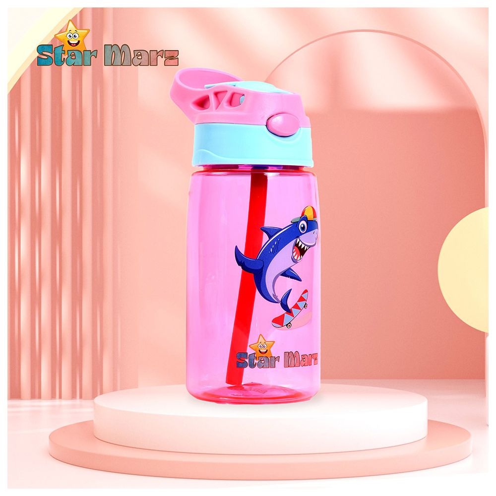 Starmarz - Girls Anti-Leak Sipper Water Bottle - Pink - 480 ml