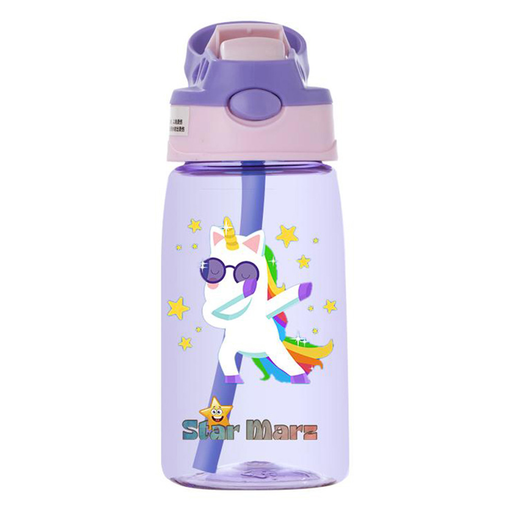 Starmarz - Girls Anti-Leak Sipper Water Bottle - Purple - 480 ml