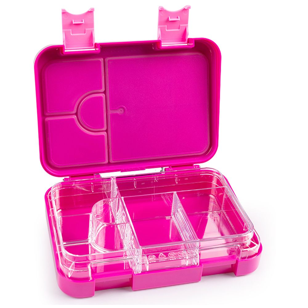 Cocobee - 6-Compartment Bento Lunch Box - Dark Pink