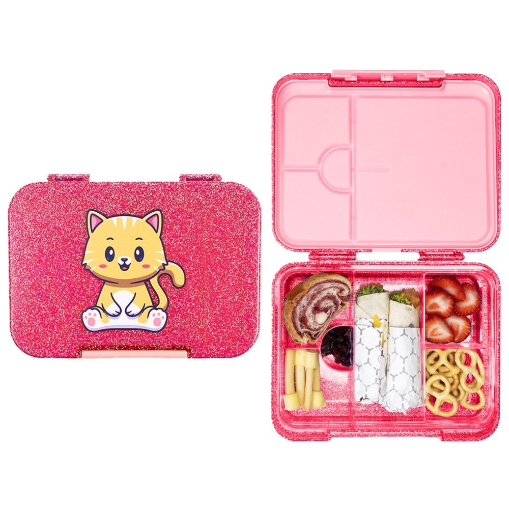 Cocobee - 6 Compartments Kitten Bento Lunch Box - Pink - 1 L