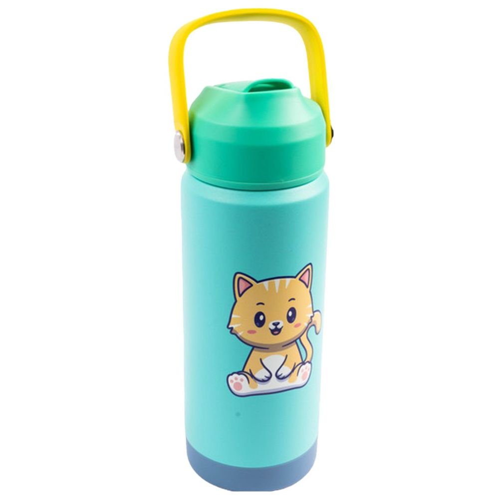 Cocobee - Kids Insulated Stainless Steel Water Bottle With Handle Grip - Green - 500 ml