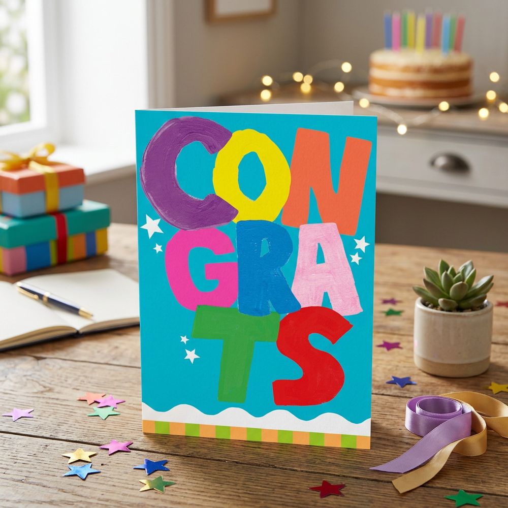PaperSalad - Blank Greeting Card With Envelope - Congrats