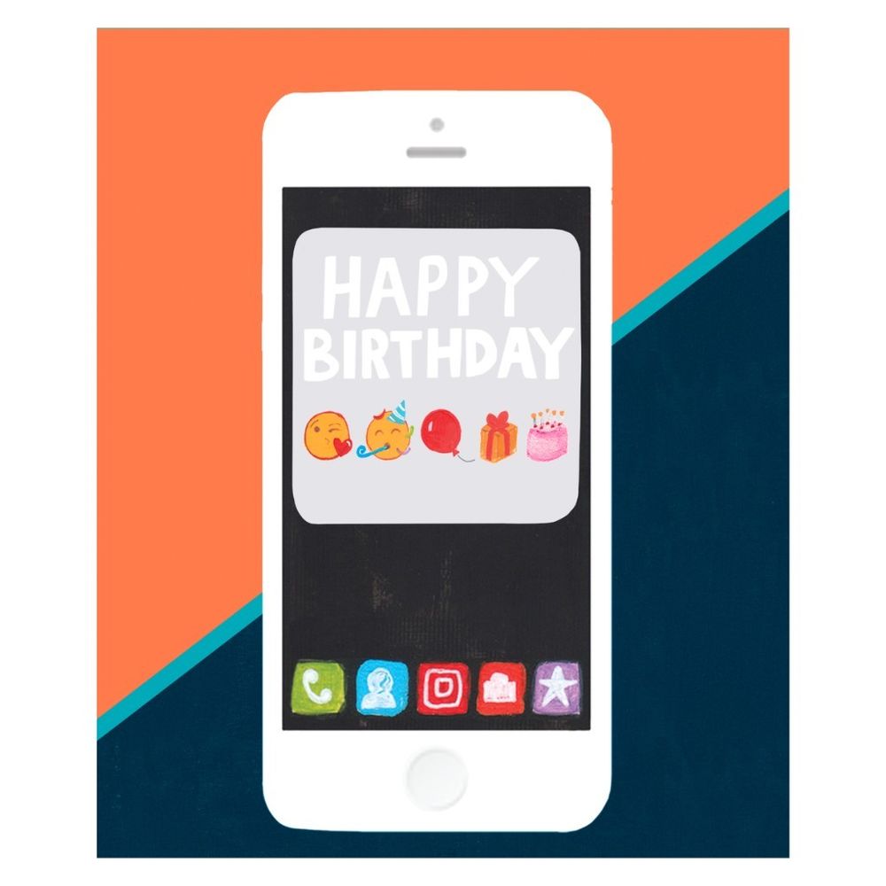 PaperSalad - Happy Birthday Blank Greeting Card - Emojis