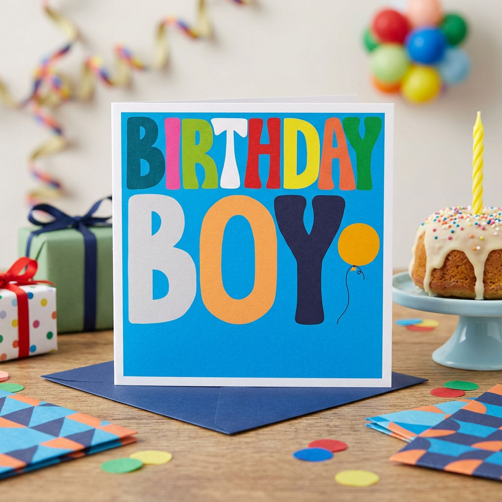 Birthday Card Birthday Boy Design | Happy Birthday Greeting Card for Boys