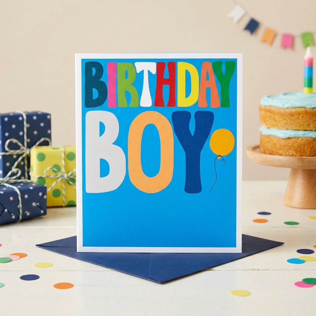 Birthday Card Birthday Boy Design | Happy Birthday Greeting Card for Boys