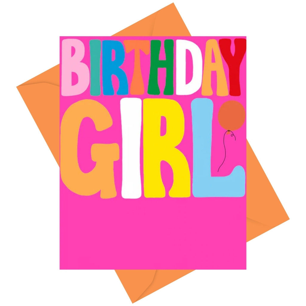 Birthday Card Birthday Girl Design | Happy Birthday Greeting Card for Girls